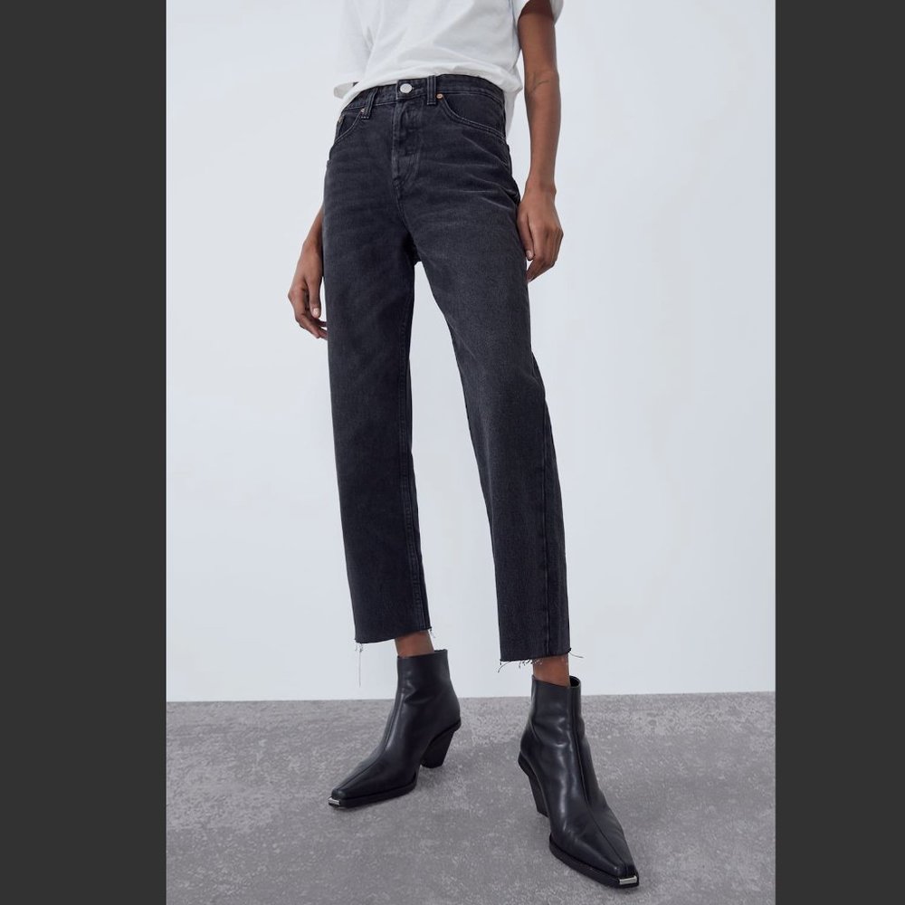 Zara Hi-rise straight leg jeans black Size 6 / 28